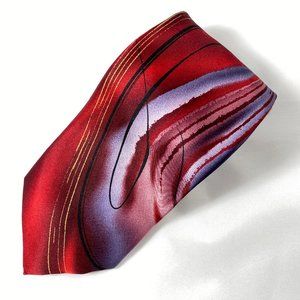 Jerry Garcia Red, Grey, Black Gold Silk Tie